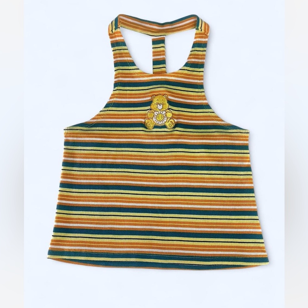 Care Bears Striped Crop Top - Yellow, Green☀️ Sunshine Bear☀️